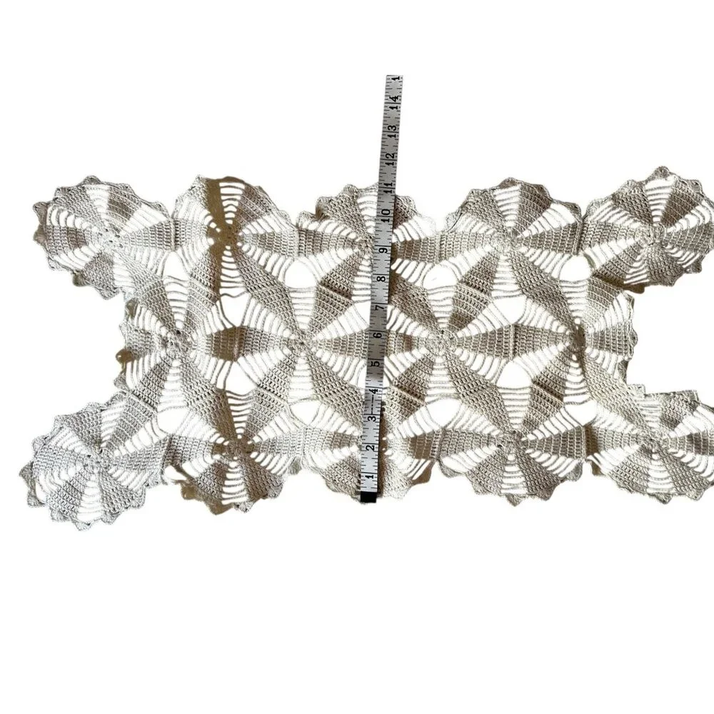 Handcrafted Crochet Lace Table Runner Dresser Scarf 25.5